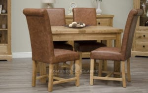 Melford solid oak butterfly extending dining table chunky rustic solid oak 122cm extending to 167cm with a butterfly extension that sits underneath will sit 4 to 6 people comfortably DLXBUTTERFLY