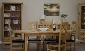 Melford Solid Oak Oval Extending Dining Table, rustic oak, seats 4-8 comfortable, Chunky legs DLXOVAL