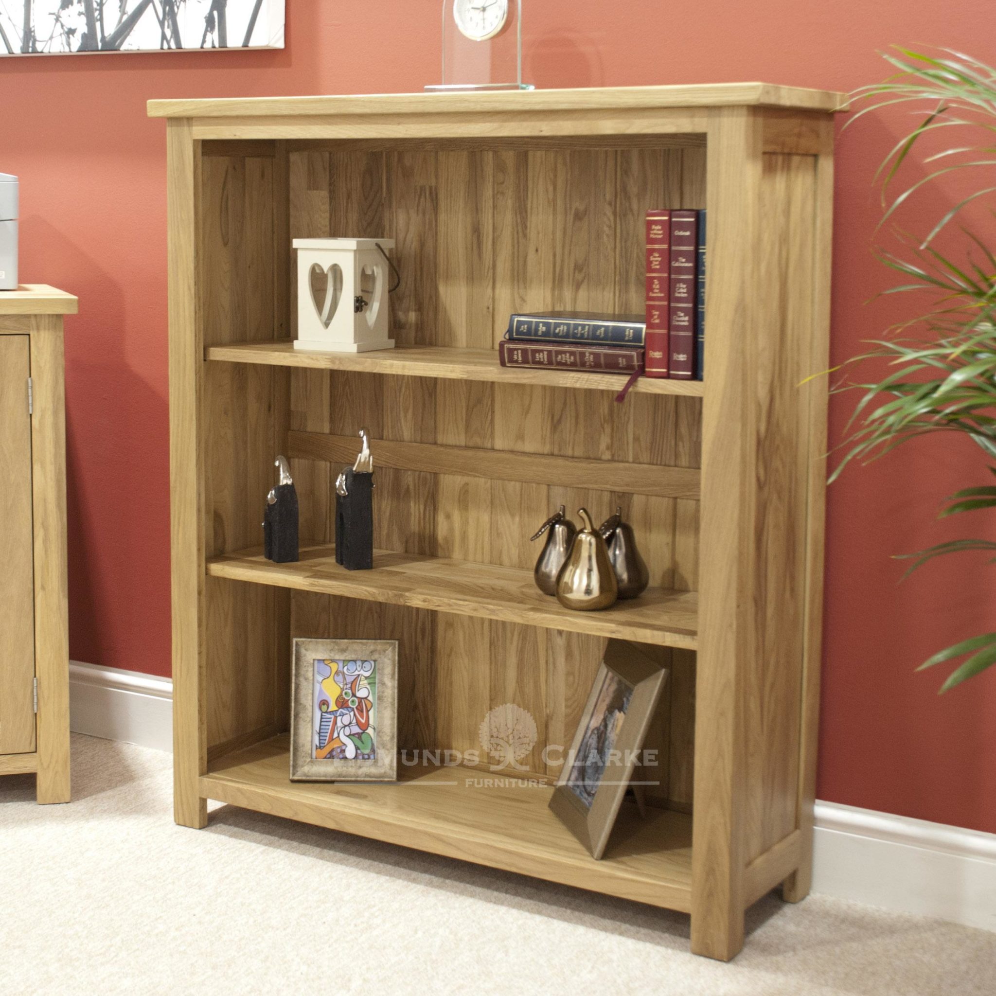 Bury Small Oak Bookcase Edmunds, Oak Bookcases With Adjustable Shelves