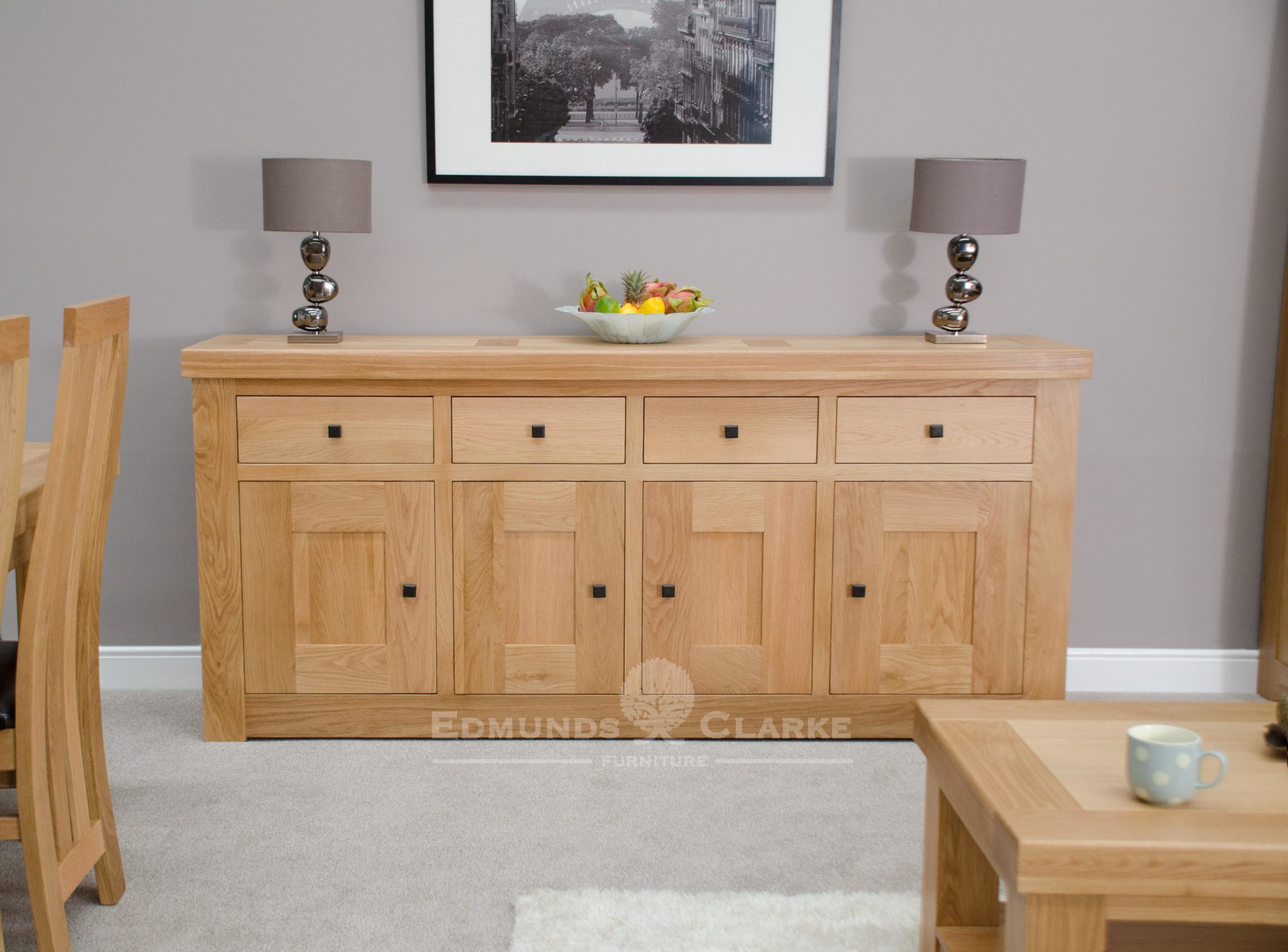 Hadleigh solid oak chunky large sideboard | Edmunds & Clarke Furniture