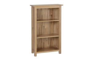 Norwich Oak narrow 3ft Bookcase. contemporary shaker style with straight lines, moulded top. 2 adjustable shelves NNK15