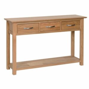 norwich oak 3 drawer console table