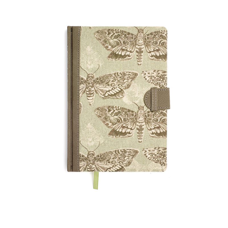 Voyage Maison Notebooks Nocturnal. A notebook printed onto scottish linen with lined paper inside and ribbon bookmark.