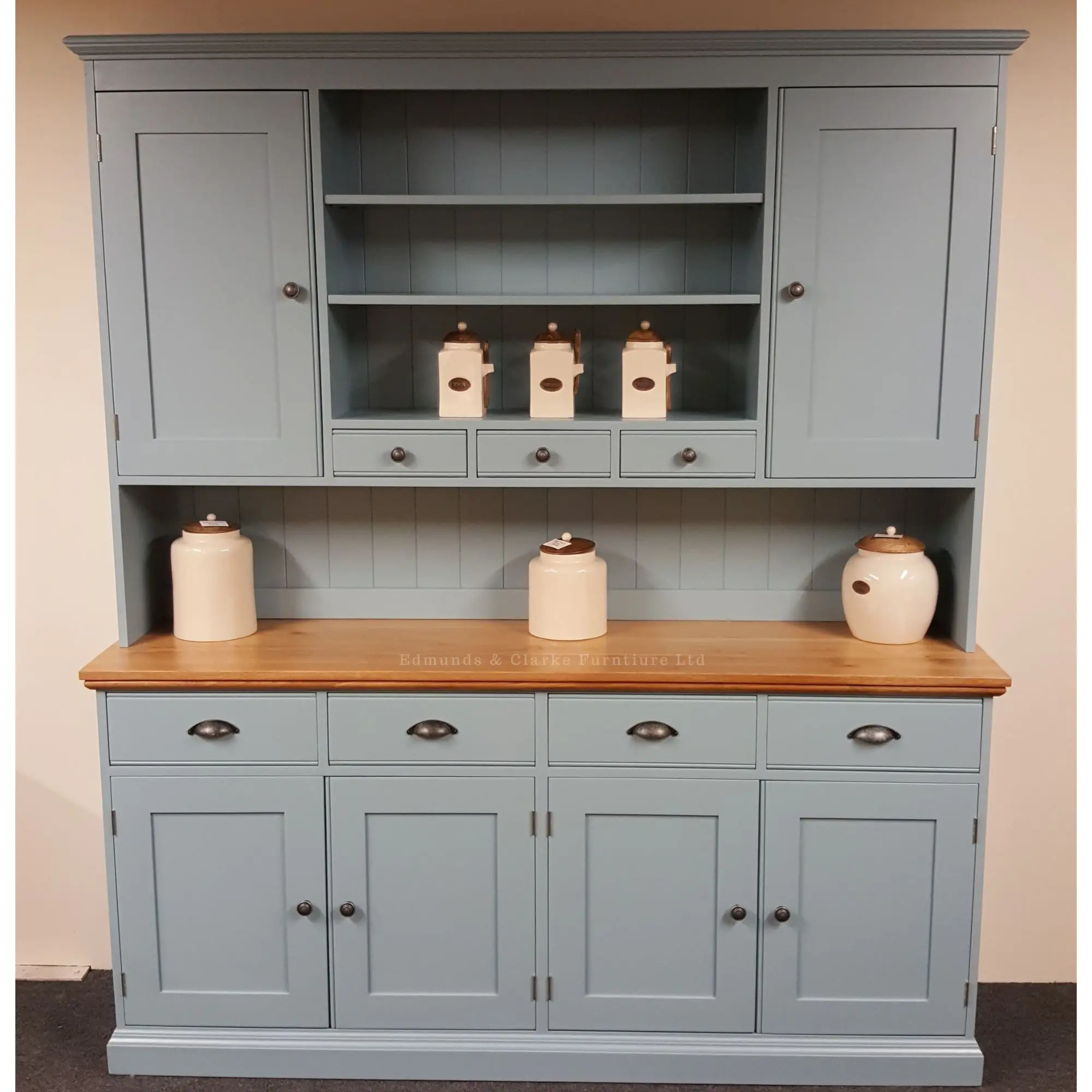 grey welsh dresser Large Vintage Light Grey Welsh Dresser main image 1