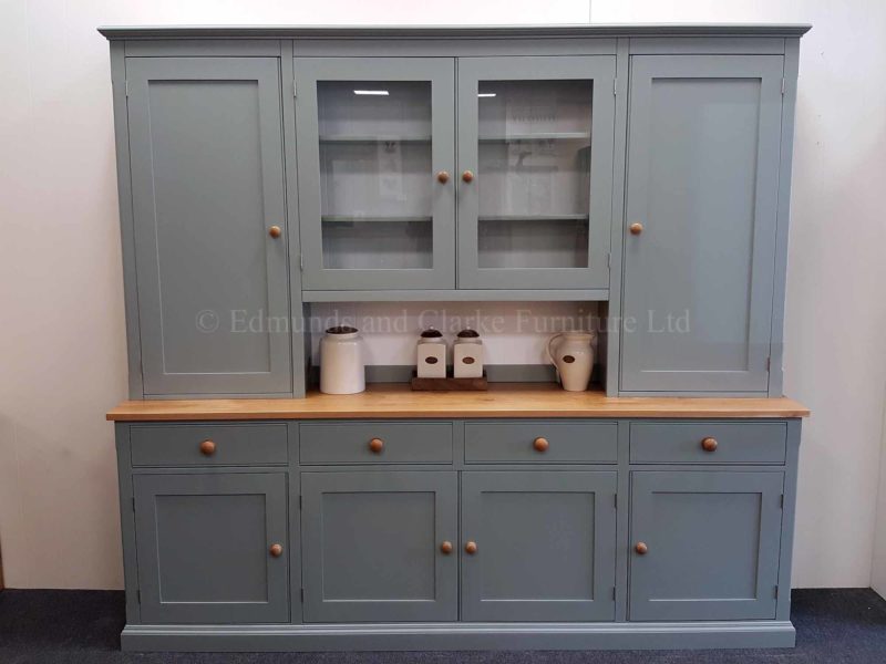 Painted 8ft Storage Dresser with two full panelled doors and 2 glazed doors