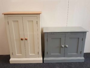 Edmunds painted 2 door cupboard. available in many sizes and heights. 10 colours to choose from and choose from oak, pine or painted tops