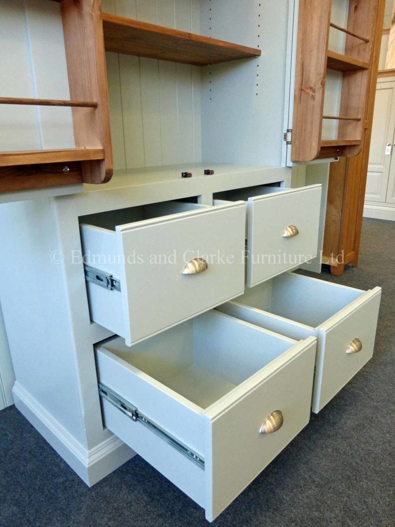 Edmunds larder cupboard with pan drawers spice racks and shelving