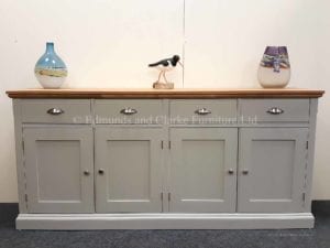 edmunds Painted 6ft Sideboard. hampton moulded oak to with satin nickel cup handles and knobs