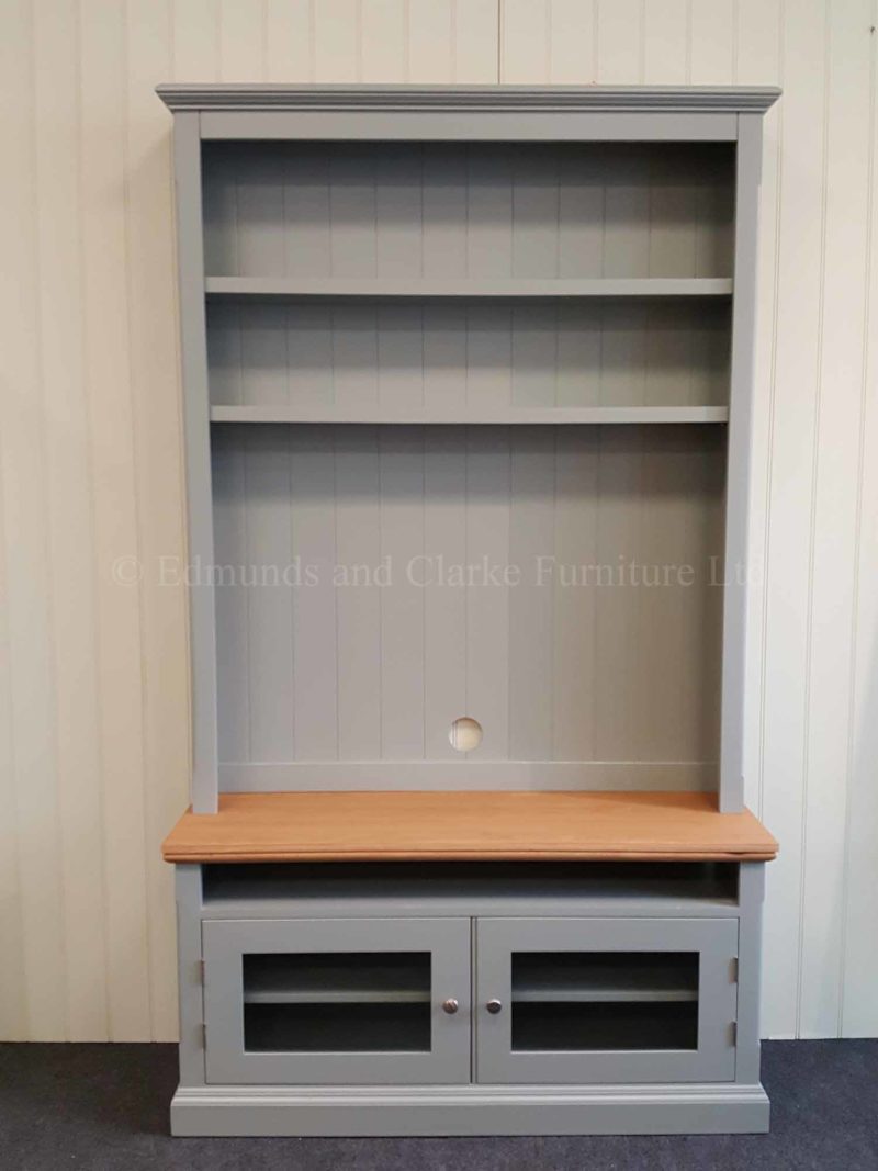 Edmunds Painted Tv Media Unit with shelves. perfect to elevate your flat screen tv