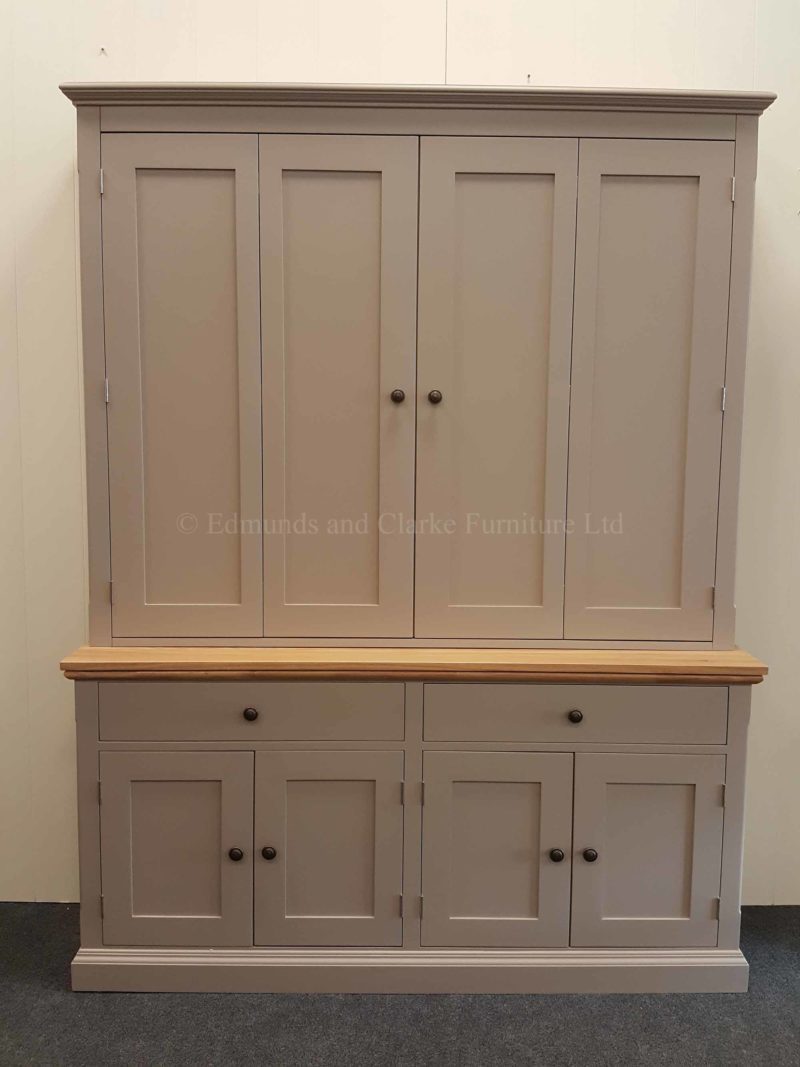Edmunds large television cupboard, painted with oak top