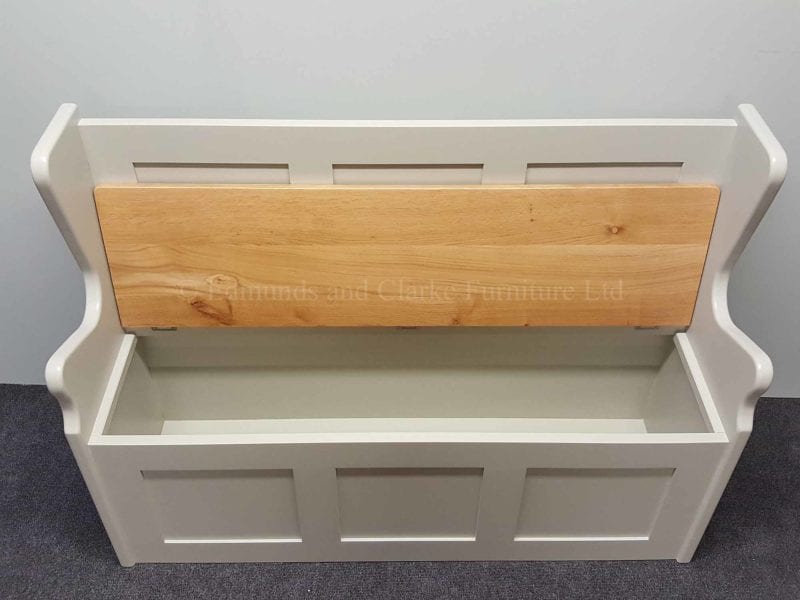 Monks bench with lift up oak lid painted in a choice of colours