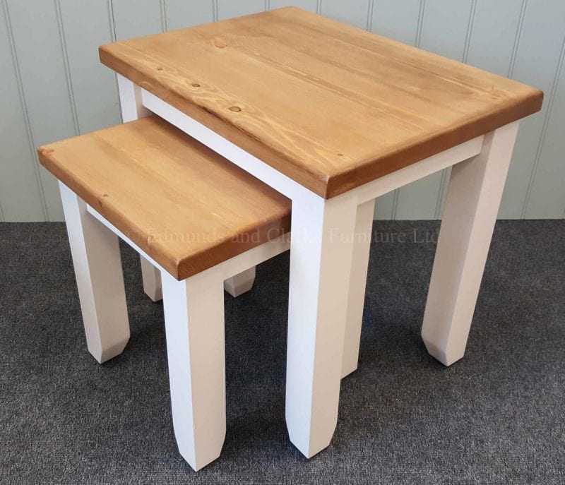 Nest of two shaker style square leg tables