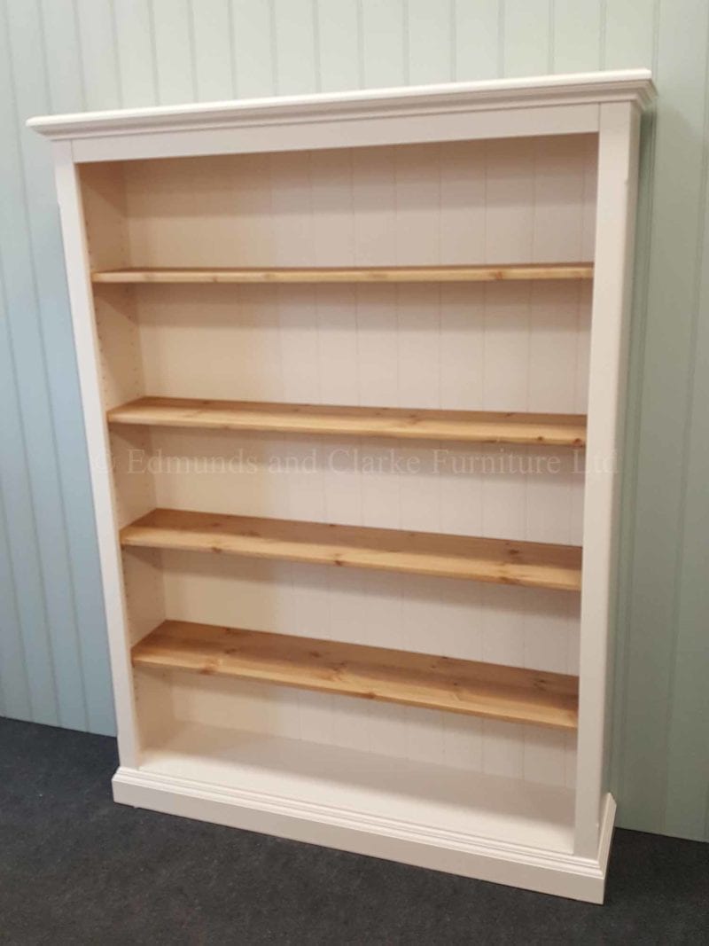Edmunds painted bookcase with wooden shelves