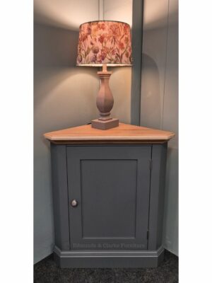 Edmunds low corner cupboard with oak top. Edmunds & Clarke Furniture