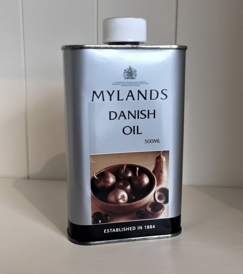 Tin of Mylands Danish Oil 500ml side angle