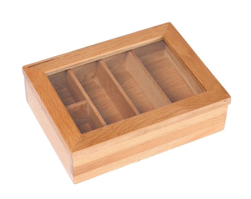 LER003 oak Cutlery box