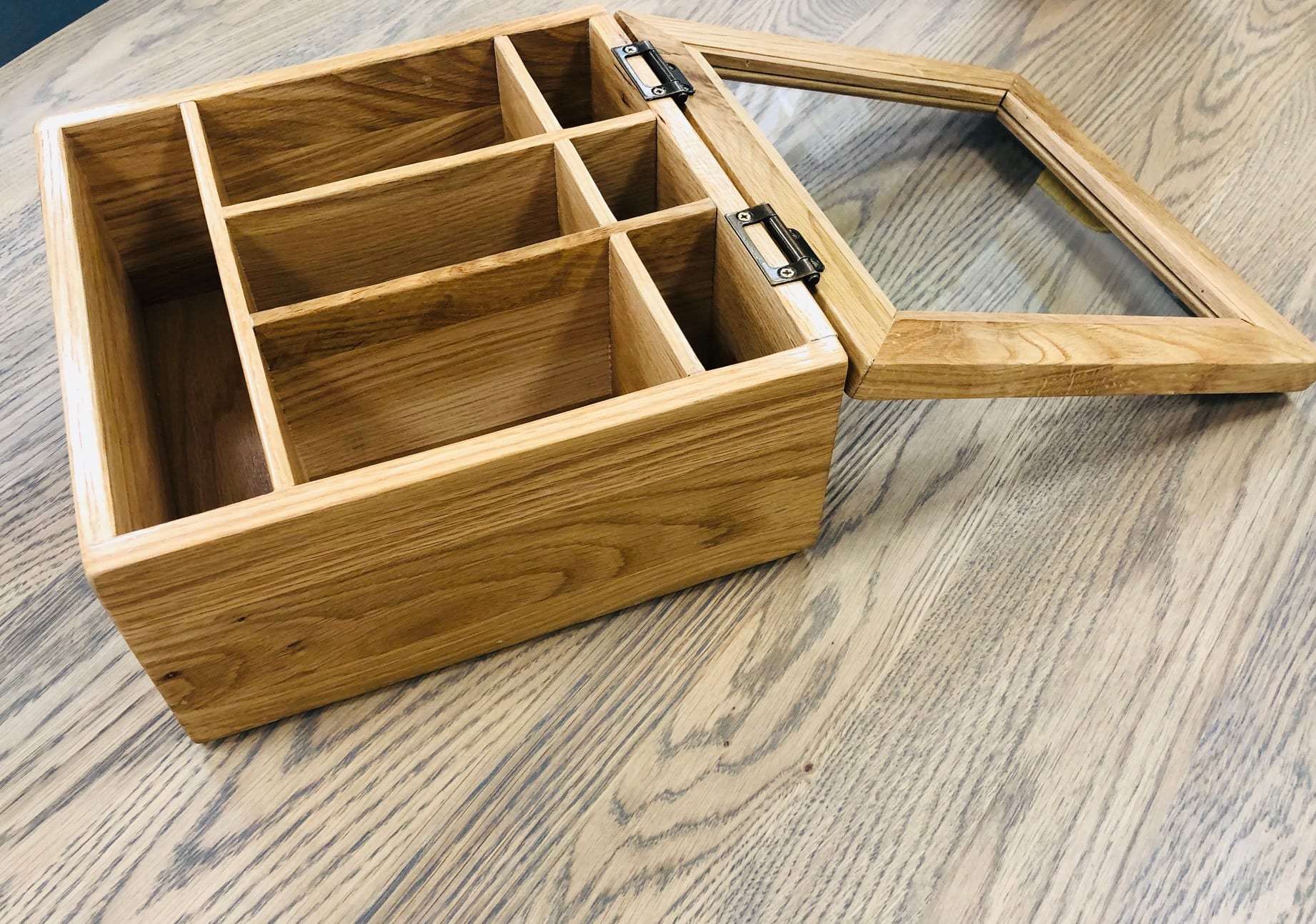 Oak Storage Box With Glass Lid Edmunds and Clarke Furniture