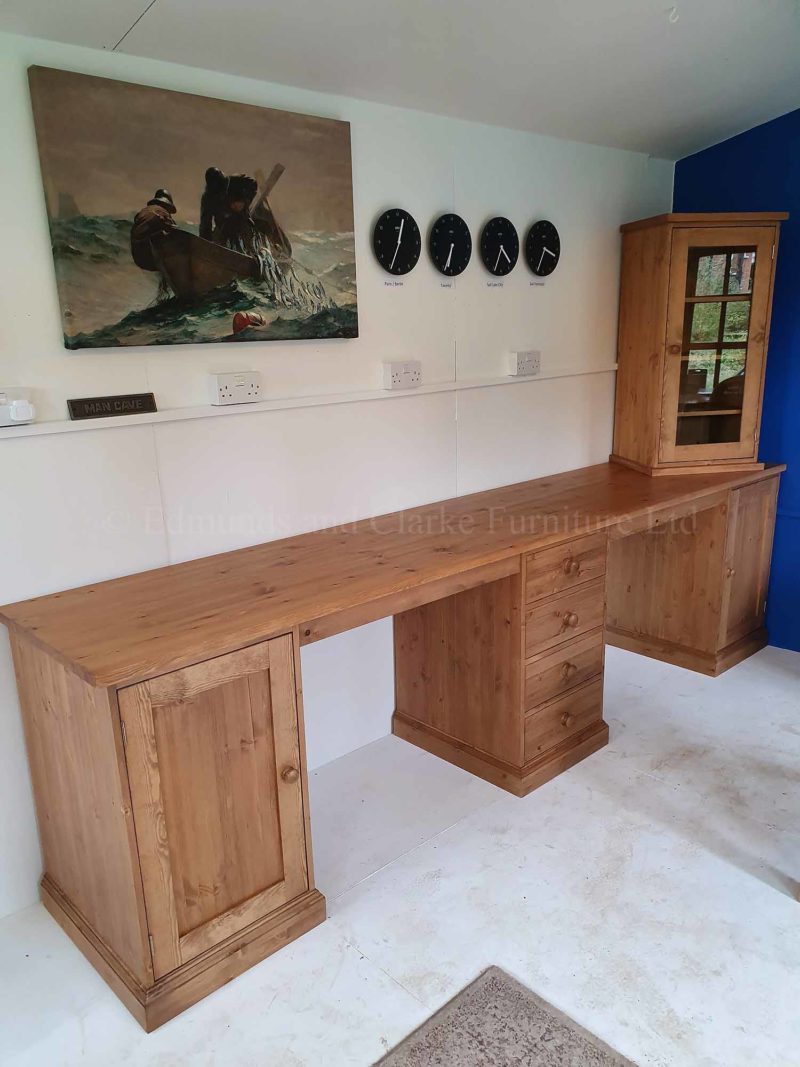 Bespoke pine wide workstation desk
