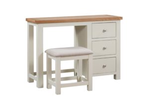 Dorset Painted dressing table with oak top and including stool