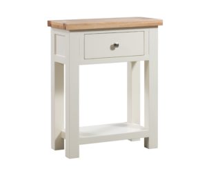 Dorset oak small 1 drawer console table painted ivory