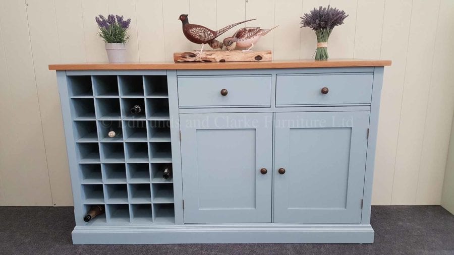 Painted Sideboard With Wine Rack