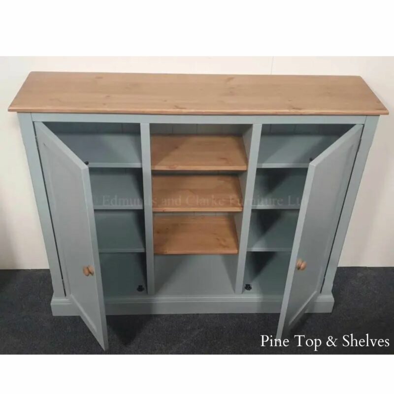 Edmunds painted multi cupboard with pine top and shelves, Edmunds & Clarke Furniture
