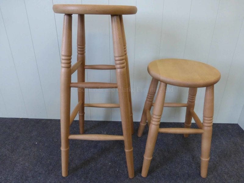 High and low farmhouse stool waxy lacquer