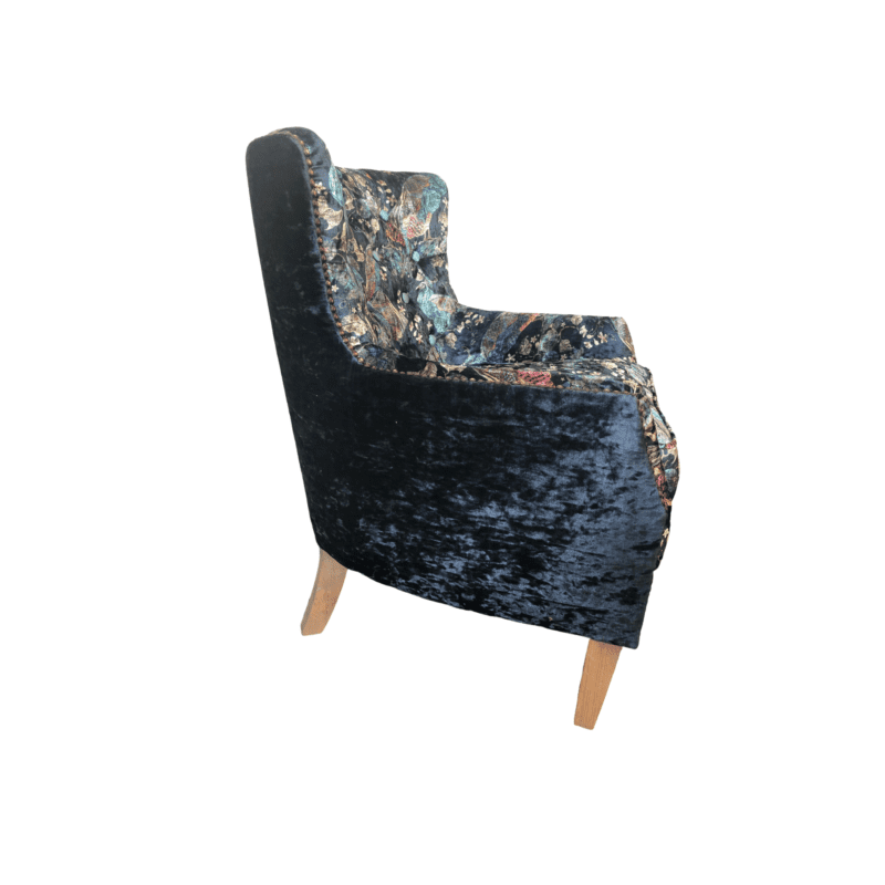 Stanford armchair peacock aqua side with no background