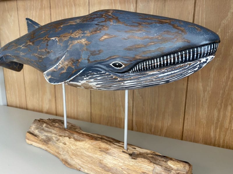 D406 Archipelago large blue whale wood carving close up