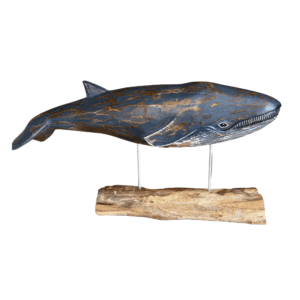 D406 Archipelago large blue whale wood carving no background