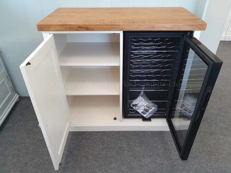 drinks chiller cupboard painted with choice of pine or oak top