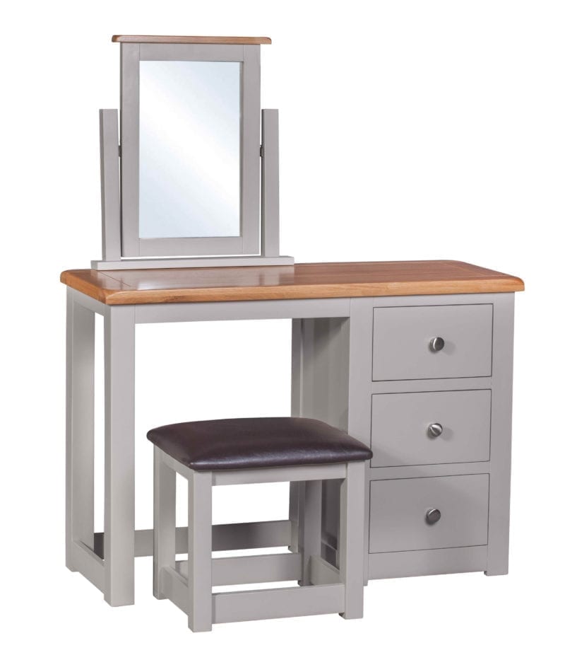 DIADTST Diamond painted dressing table with stool and mirror