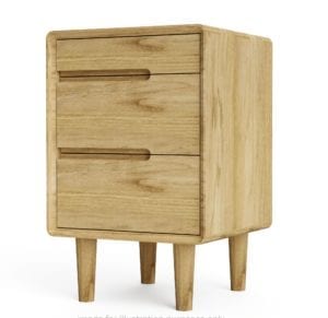 SCA3BS Scandic Oak 3 Drawer Bedside