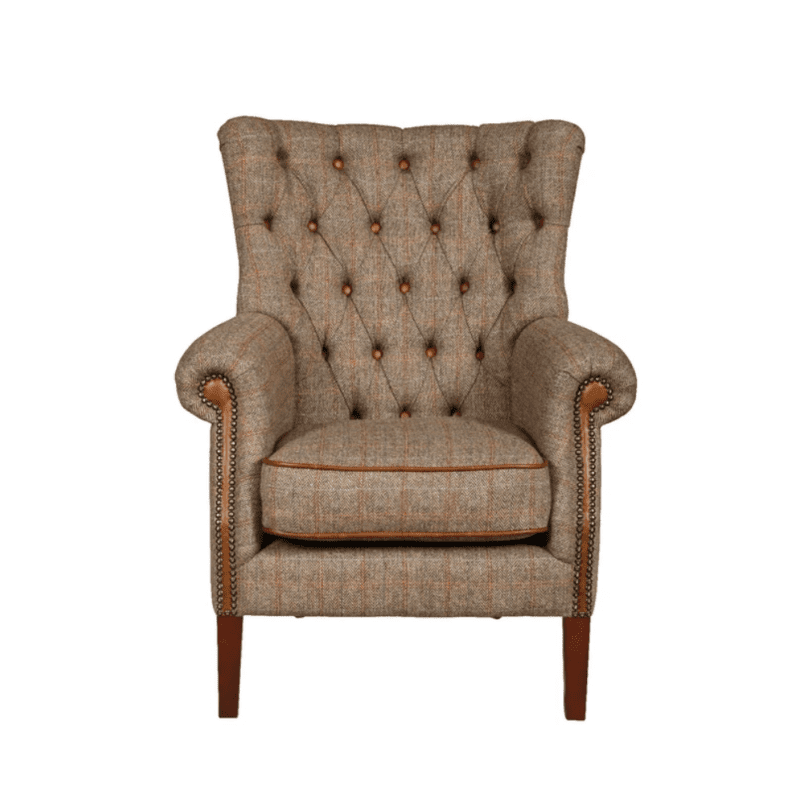 Vintage sofa company hexham harris tweed and cerato leather armchair