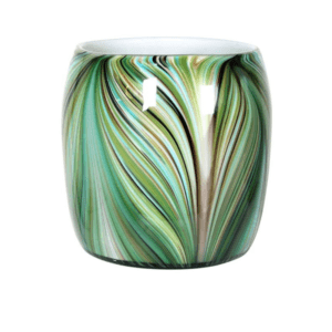 Waves of green round vase 1