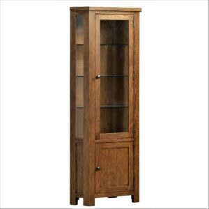 DOR086R dorset rustic oak corner display unit by Edmunds & Clarke Furniture