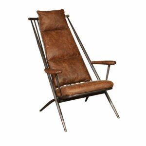 Ely studio chair brown leather V2