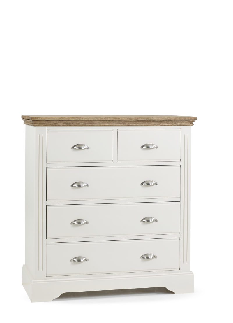 Clarke Painted 3+2 Chest with wood finish top