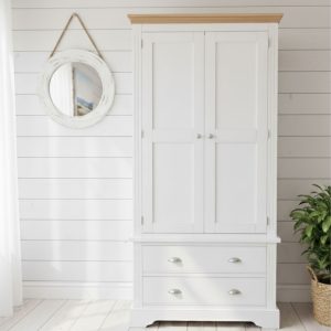 Clarke 2 drawer small wardrobe with 2 drawers. Painted Trevi , Edmunds Clarke Furniture