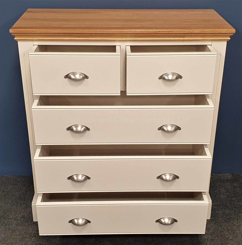 Clarke 2 over 3 chest drawers open