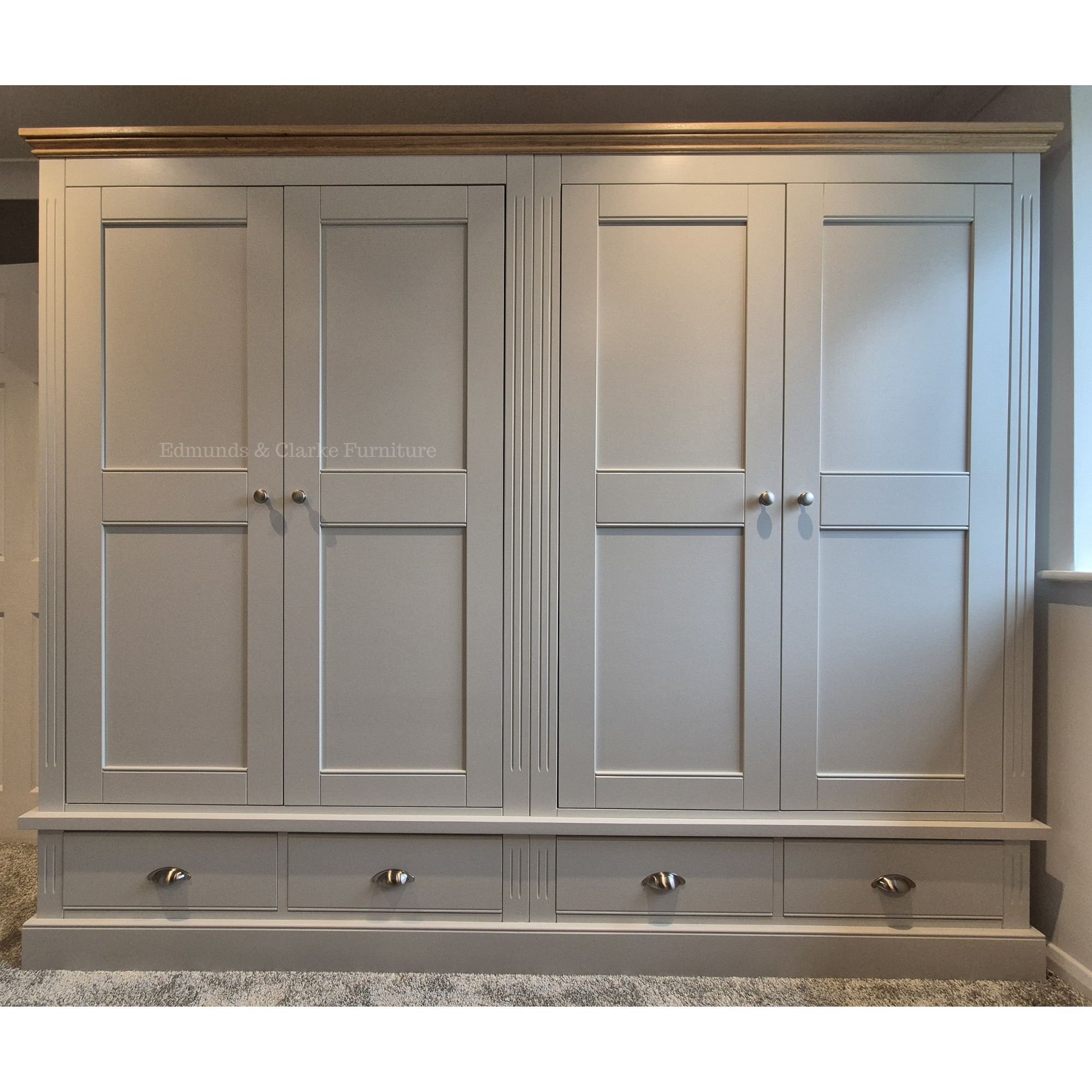 Clarke Quad wardrobe with drawers below Edmunds Clarke Furniture