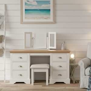 Clarke double pedestal dressing table. Edmunds Clarke Furniture