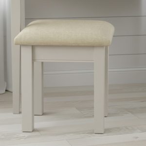 Clarke painted dressing table stool with natural fabric pad