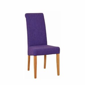 Fabric chair purple with oak legs