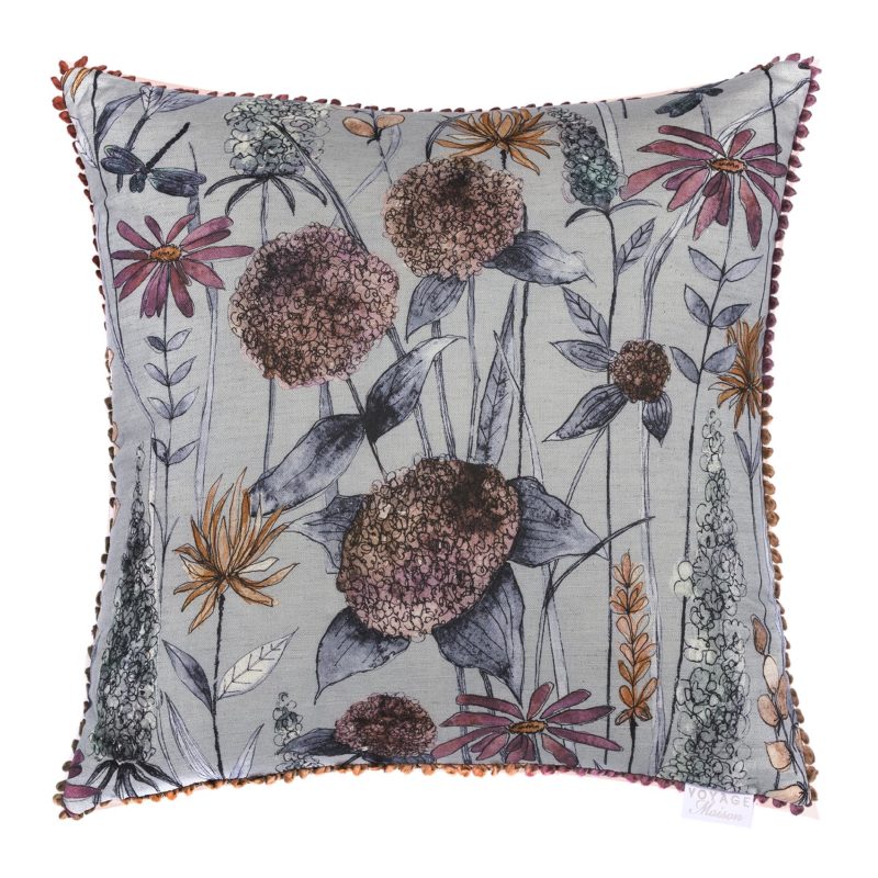 C210079 Florabunda cornflower cushion 55x55