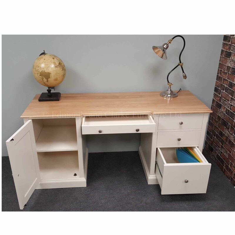 EDMDPDDOOR Edmunds double pedestal desk with cupboard and drawers