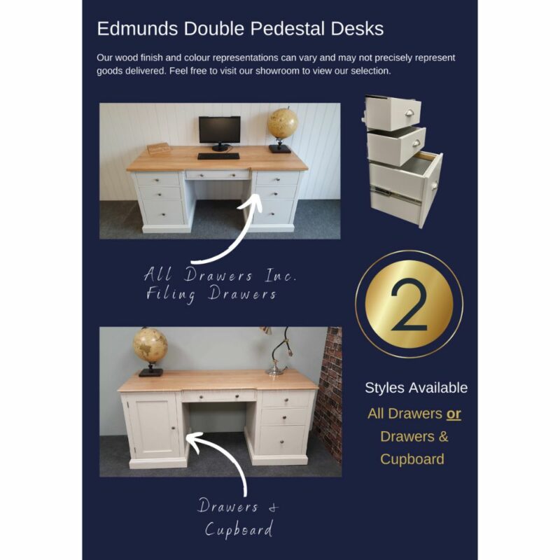 Edmunds double pedestal desks web info USE