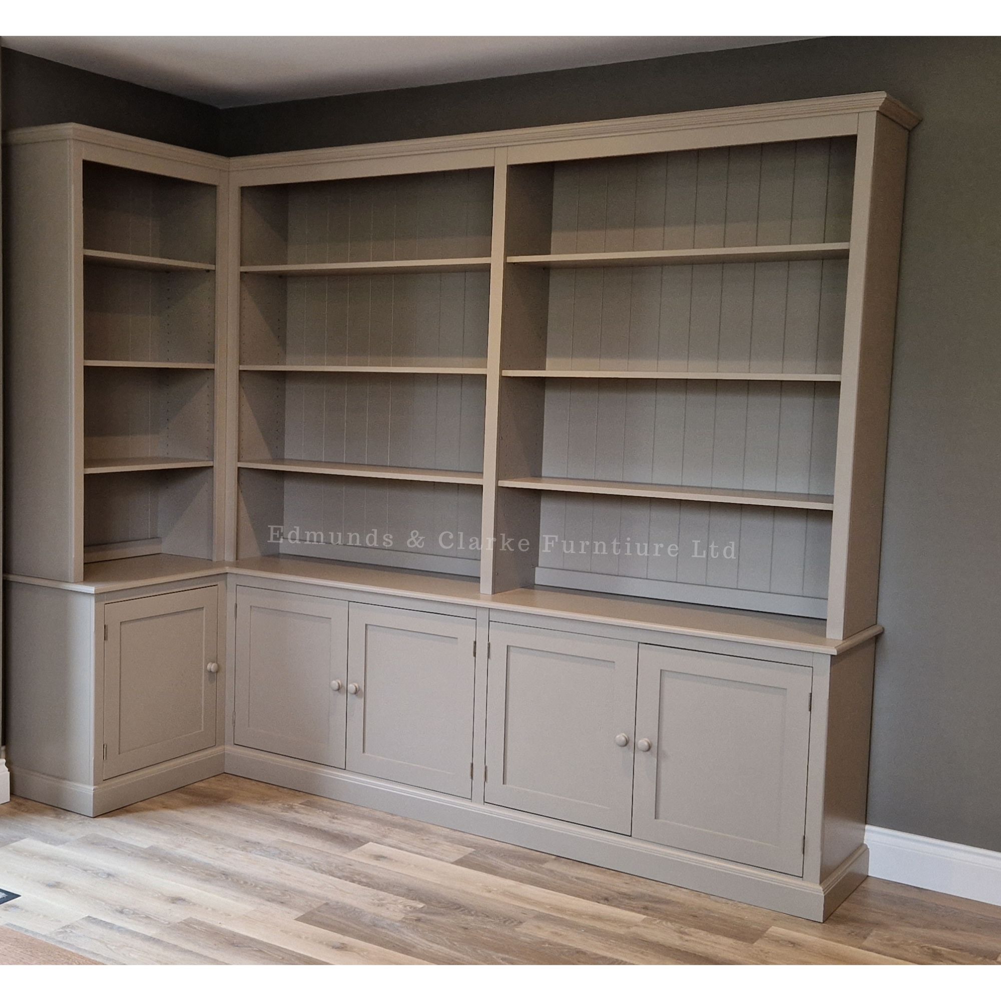 Bespoke Office Corner Library Bookcase - Edmunds and Clarke Furniture