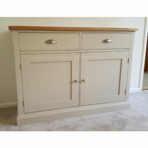 EDM2SB4 Edmunds 4ft sideboard Dunwich Stone with oak top. Edmunds & Clarke Furniture