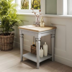 Barton Painted Lamp Table Grey Mist. Edmunds Clarke Furniture